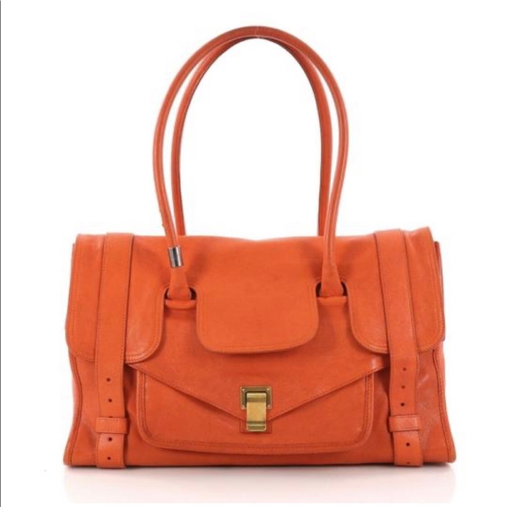 Keepall Ps1 Handbag small orange leather satchel